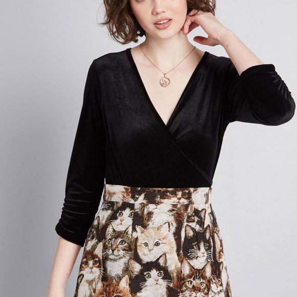 Modcloth Suits You Well Velvet Bodysuit - Picture 1 of 7